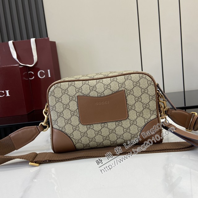 Gucci專櫃古馳最新款Emblem系列男士單肩斜挎包 jh2588型號：821155